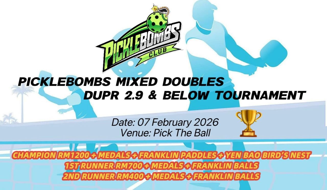 PickleBombs Mixed Double DUPR 2.9 & Below Tournament