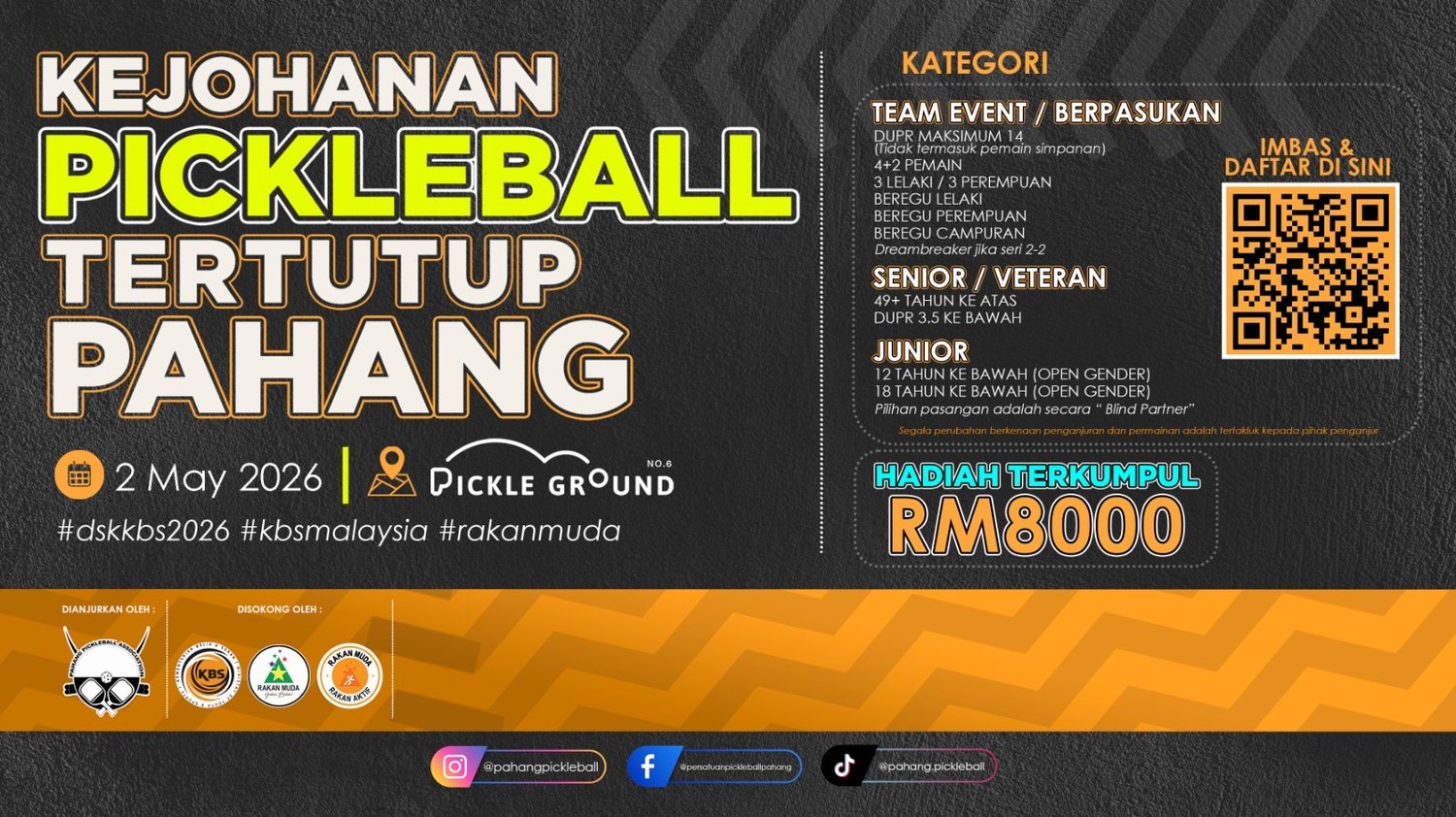 Kejohanan Pickleball Tertutup Pahang 2026