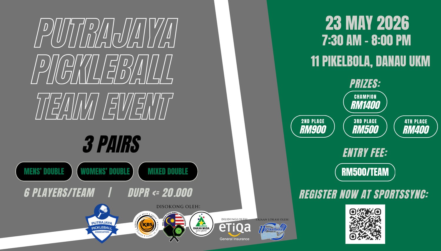 Putrajaya Team Event Pickleball Tournament 2026
