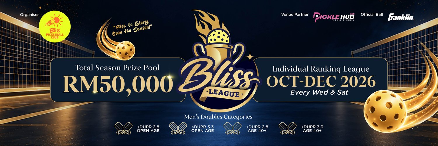 BLISS LEAGUE 2026 | Week 01 | Men's Doubles ≤2.8 | ≤3.3 | 40+ ≤2.8 | 40+ ≤3.3 | Podium Restriction
