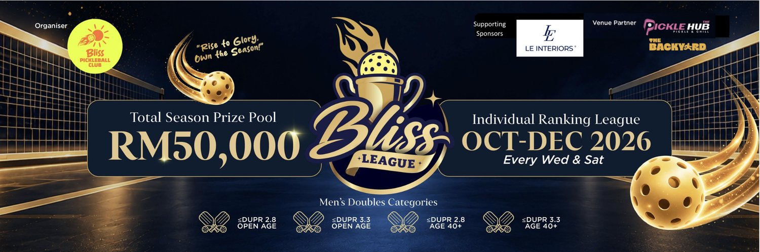 BLISS LEAGUE 2026 | Week 01 | Men's Doubles ≤2.8 | ≤3.3 | 40+ ≤2.8 | 40+ ≤3.3 | Podium Restriction