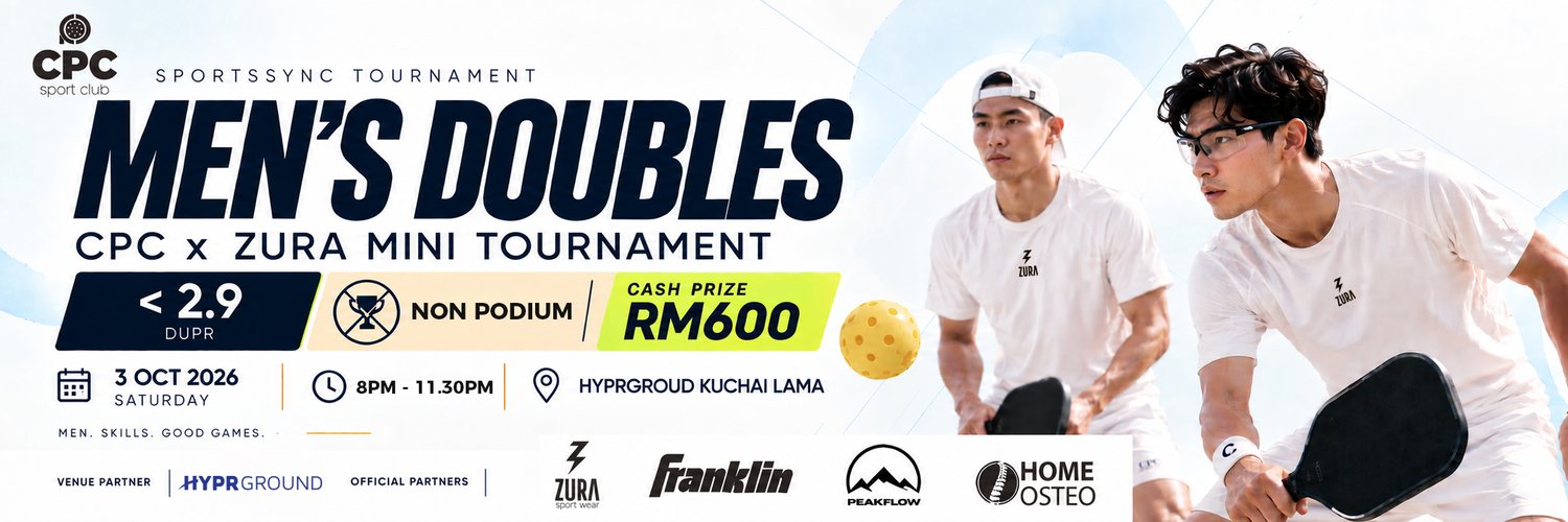 CPC X ZURA SPORT [Men's Double] NON PODIUM PLAYER PERSONAL < 2.999 (MD1010)