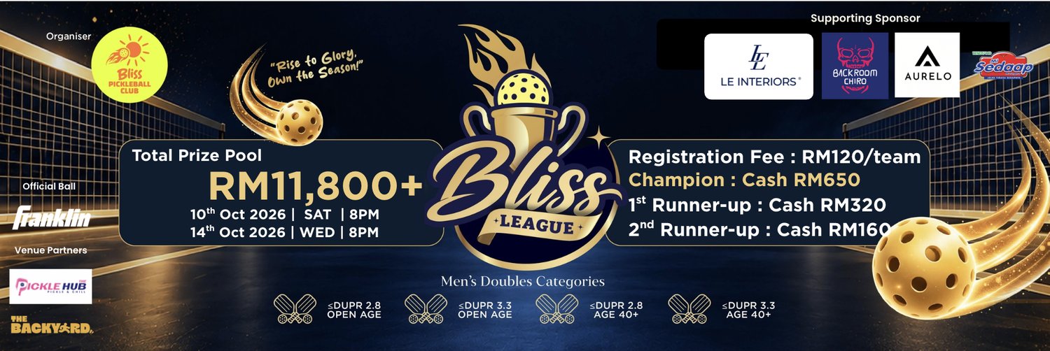🏆 BLISS LEAGUE 🏆 Men's Doubles ≤2.8 | MD ≤3.3 | MD 40+ ≤2.8 | MD 40+ ≤3.3 (2)