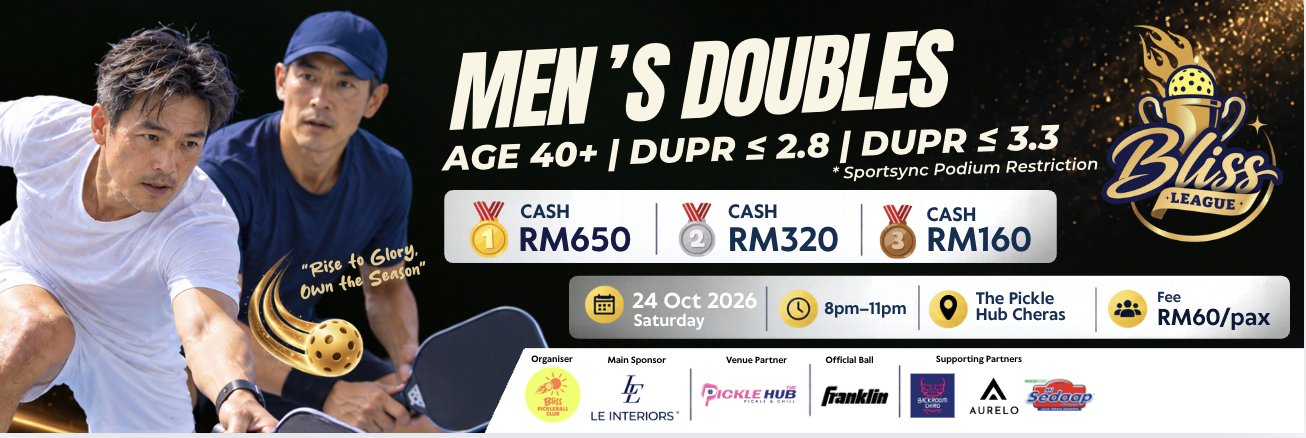 🏆 BLISS LEAGUE 🏆  MEN'S DOUBLES AGE 40+ ≤2.8 | MEN'S DOUBLES AGE 40+ ≤3.3 (3)