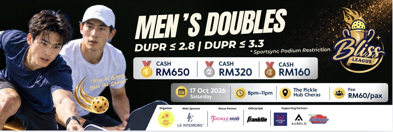 🏆 BLISS LEAGUE 🏆 MEN'S DOUBLES ≤2.8 | MEN'S DOUBLES ≤3.3