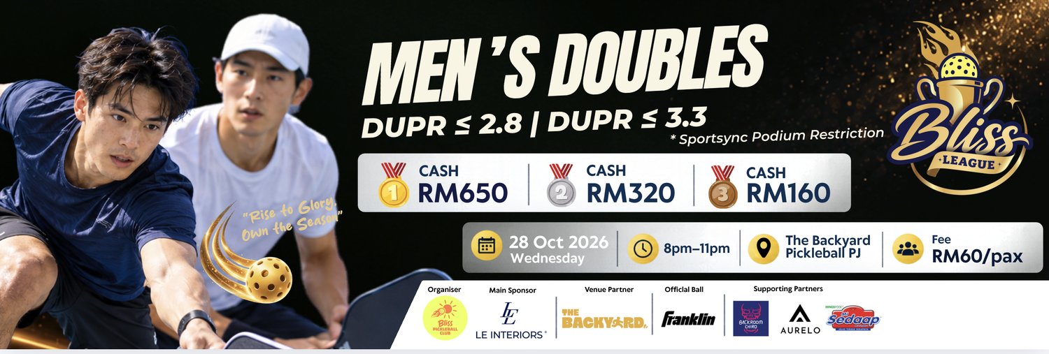 🏆 BLISS LEAGUE 🏆 MEN'S DOUBLES ≤2.8 | MEN'S DOUBLES ≤3.3 (Open Age)(1028)