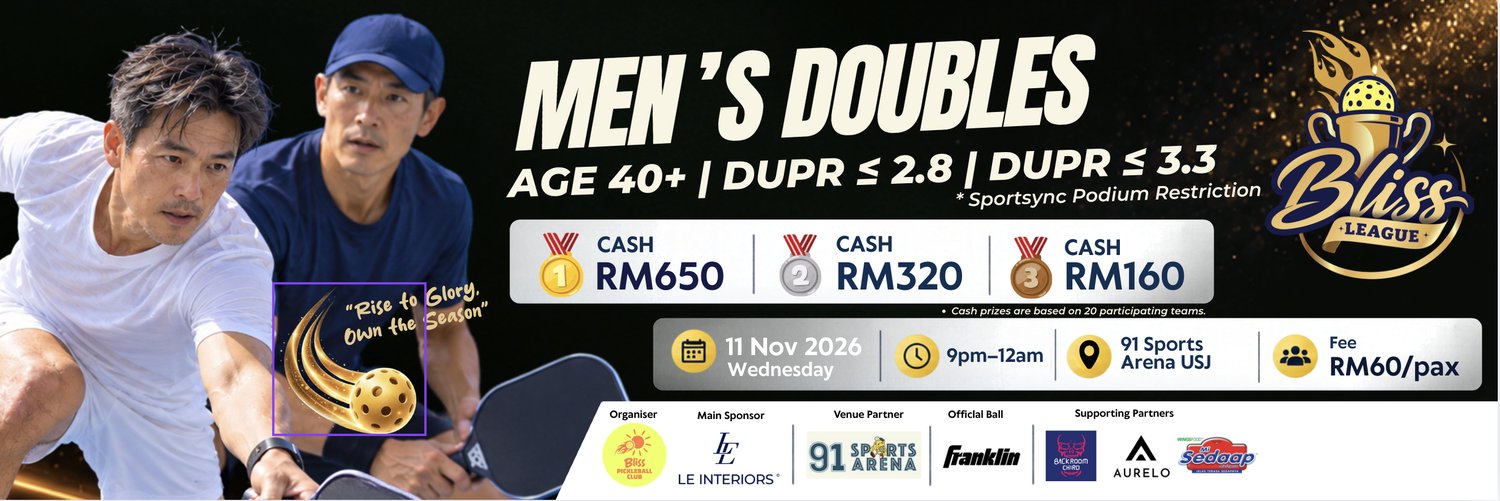 🏆 BLISS LEAGUE 🏆  MEN'S DOUBLES AGE 40+ ≤2.8 | MEN'S DOUBLES AGE 40+ ≤3.3 (1111)