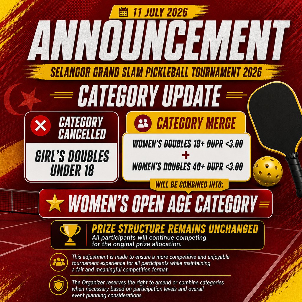 Announcement Selangor Grand Slam 11072026
