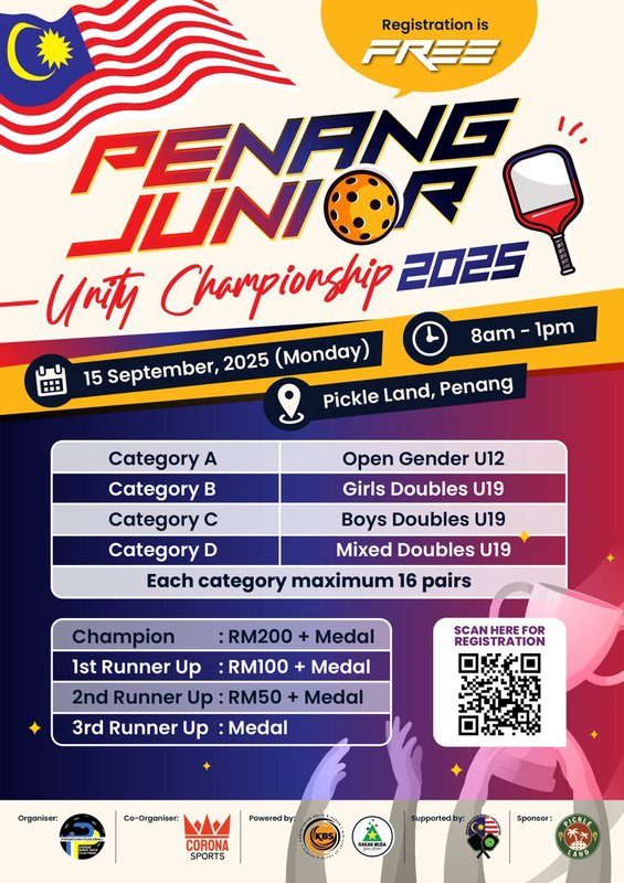 PENANG JUNIOR UNITY PICKLEBALL CHAMPIONSHIP 2025 logo