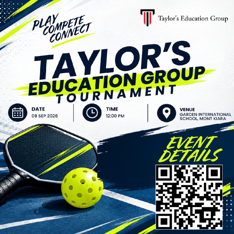 Taylor's Education Group Internal Pickleball Tournament 2026 logo
