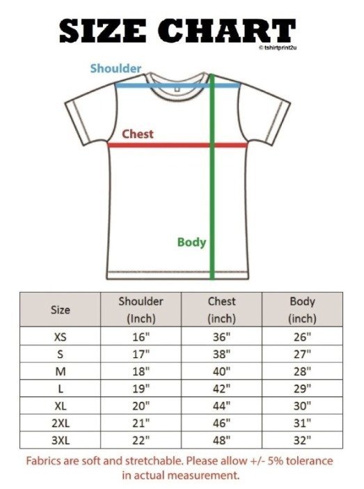 T-shirt Size Chart