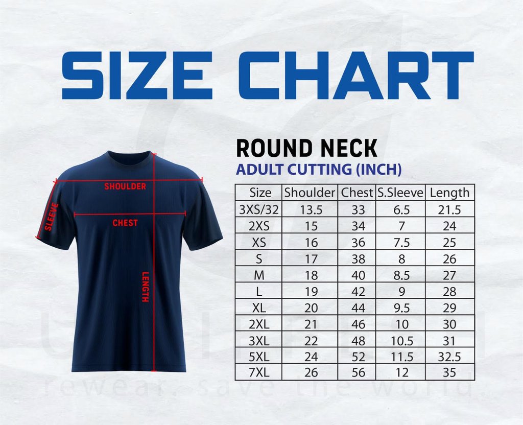 T-shirt Size Chart