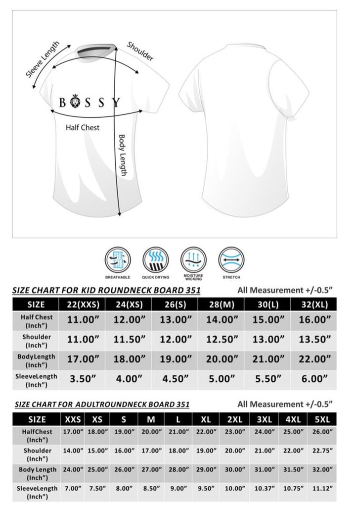 T-shirt Size Chart
