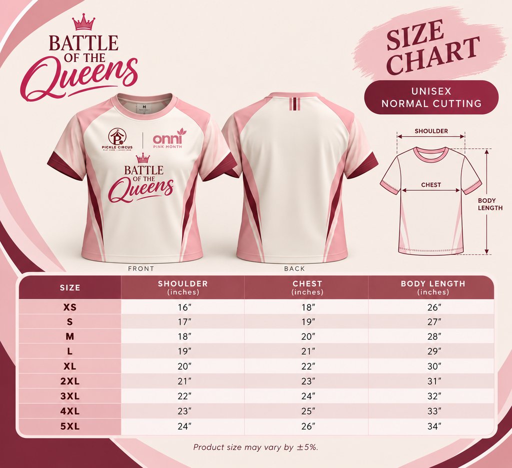 T-shirt Size Chart